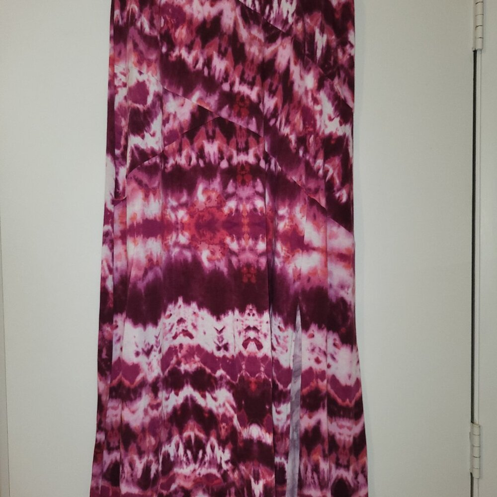 Ladies "Dress Barn" Fuscia/White Maxi Skirt (L)